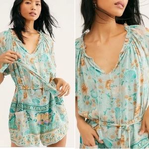Free People x Spell & The Gypsy Collective Seafoam Seashell Romper